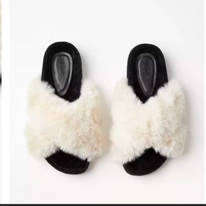 Loft hard-sole faux fur slippers